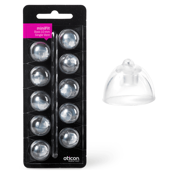 Oticon Bass Single Vent MiniFit 10-pack